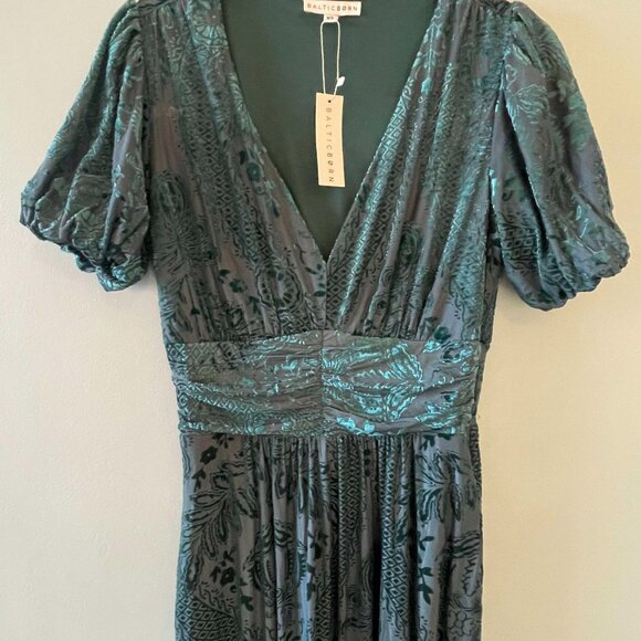 Baltic Born green velvet maxi dress, XS, NWT - Picture 4 of 5
